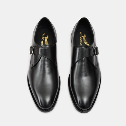 Goodyear Welted single Monk Shoes in Premium Crust Leather